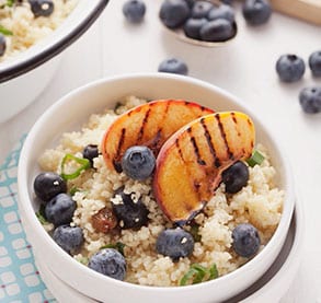 Blueberry and Couscous Salad with Grilled Peaches