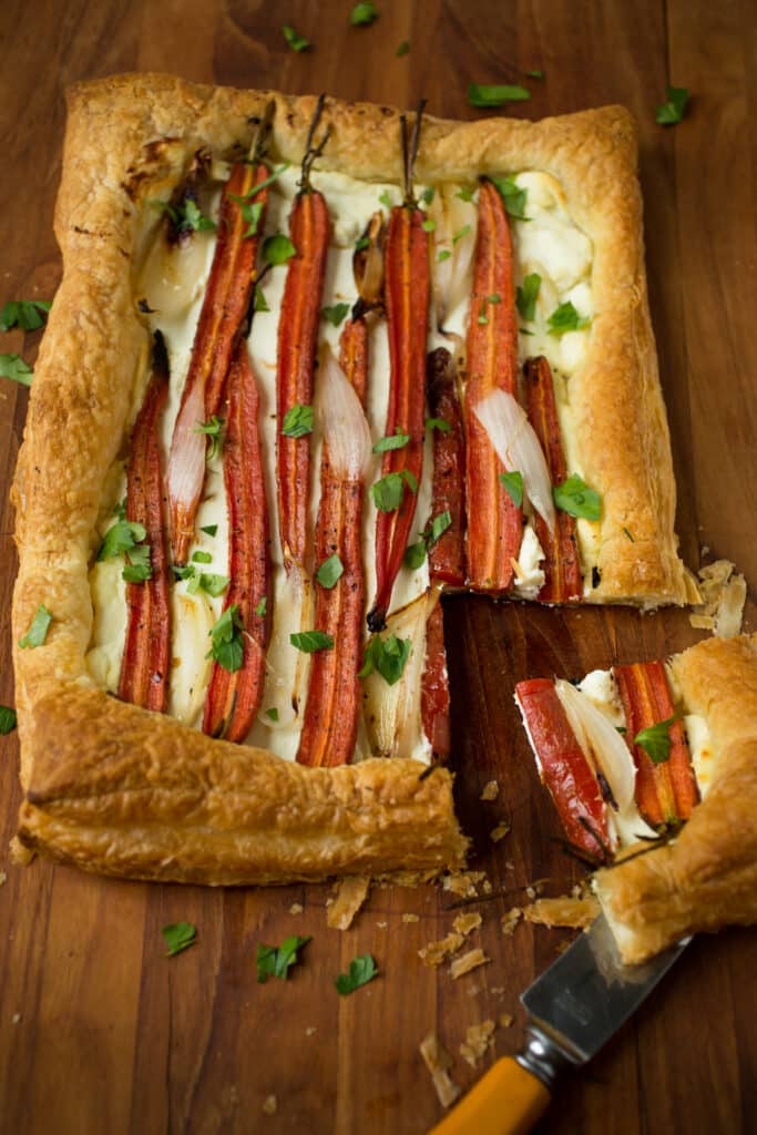 Red Carrot Savory Tart with Goat Cheese & Herbs