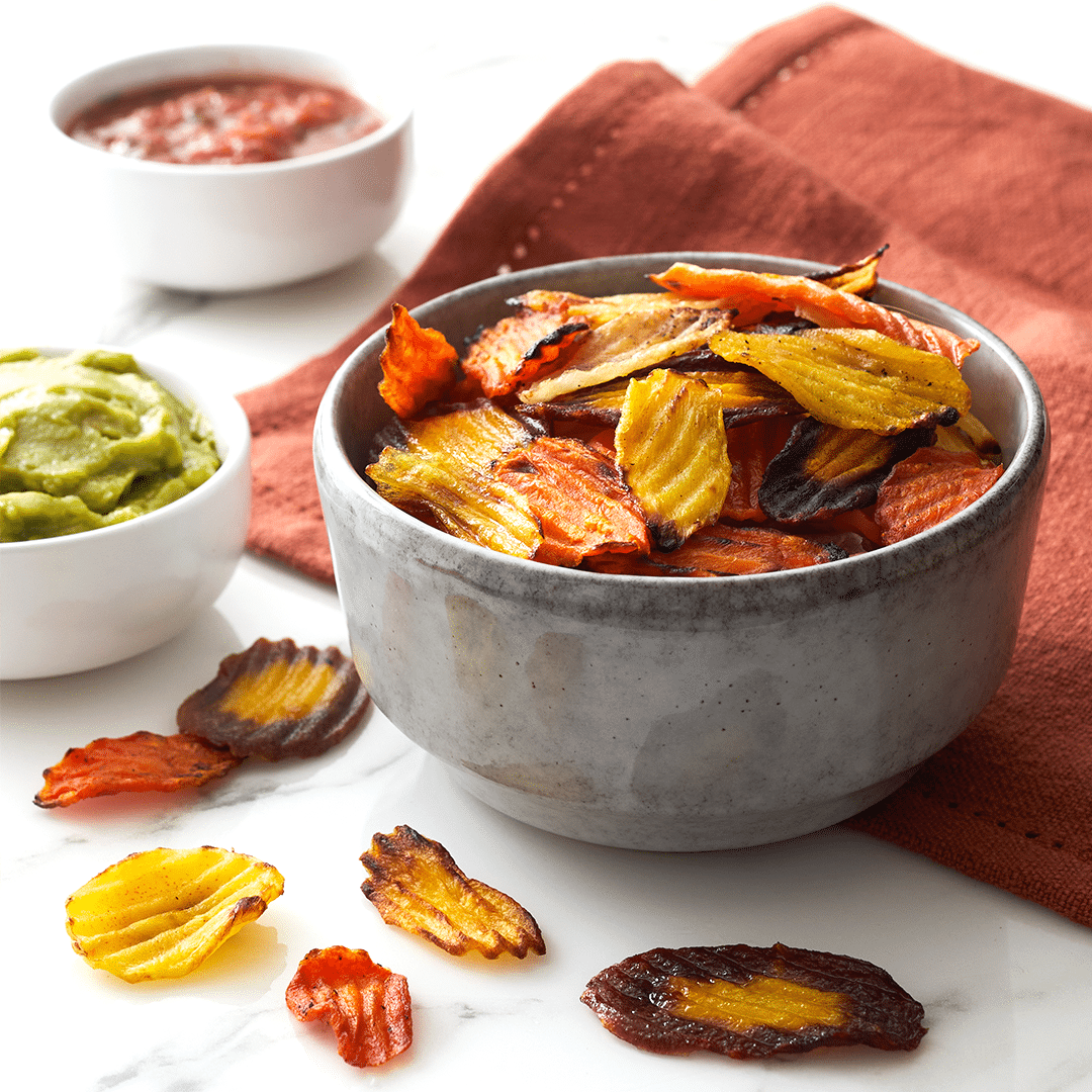 Baked Rainbow Carrot Chips