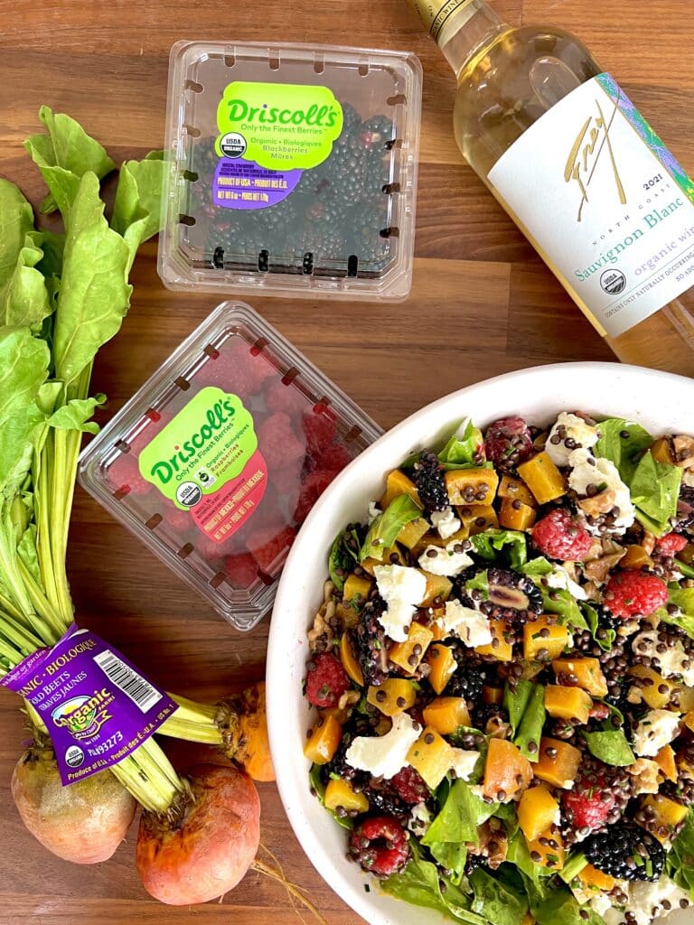 Roasted Beet, Mixed Berry & Lentil Salad