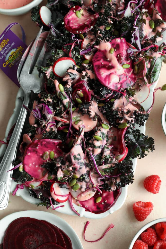 Beet & Kale Salad with Raspberry Vinaigrette