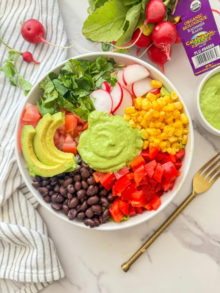 Mexican Salad with Creamy Cilantro Dressing