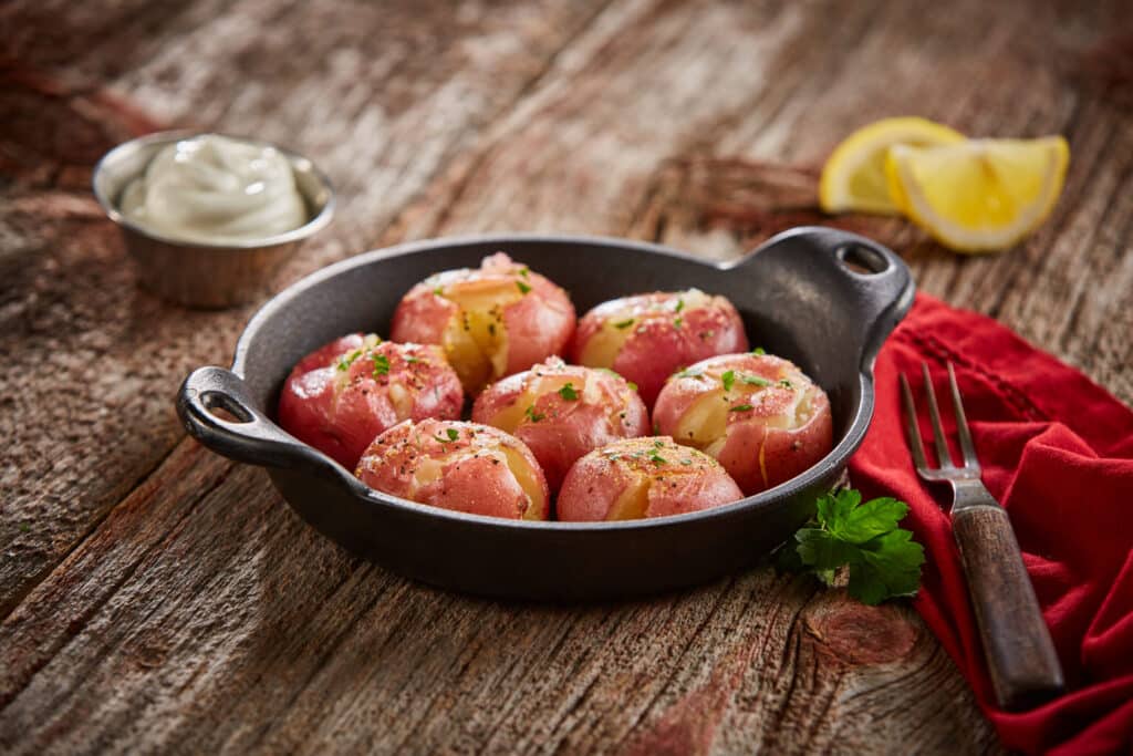 Lemon Pepper Smashed Potatoes