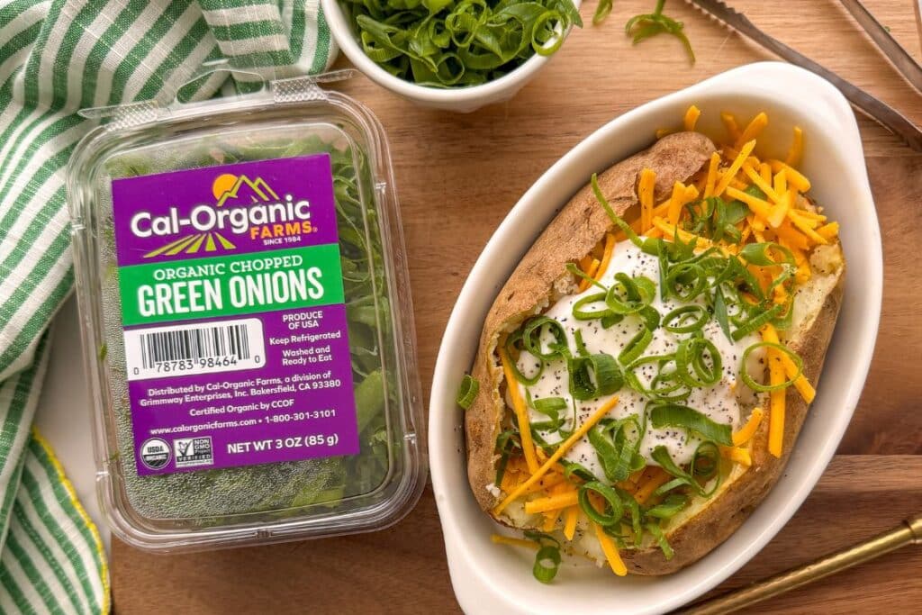 Loaded Baked Potato with Cal-Organic Chopped Green Onions